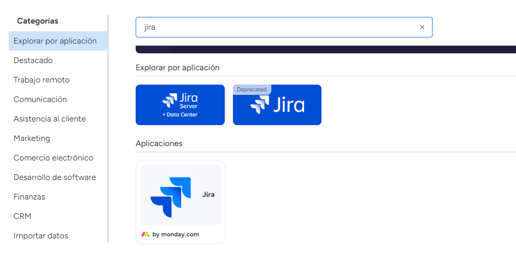 integración de monday.com con Jira